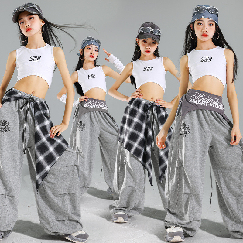 女童爵士舞jazz练功服少儿背心演出服儿童街舞服装女孩上衣表厂家
