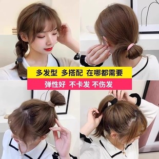 黑色发圈头绳橡皮筋女扎头高弹力耐用网红加粗发绳简约绑头发皮套