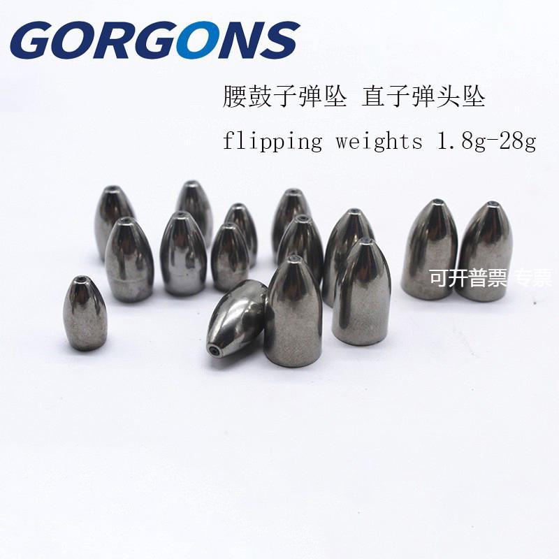 渔越路亚钨钢合金子弹坠德州腰鼓钨坠直子弹钨坠flipping weights