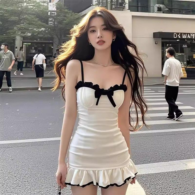 名媛风风情万种裙子夏天巨好看的炸街独特漂亮连衣裙女甜辣妹短裙