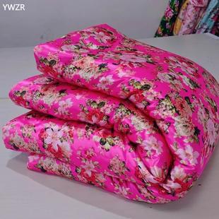 2025褥子柔软丝滑仿丝花布褥子碎花铺地单人褥垫子新品