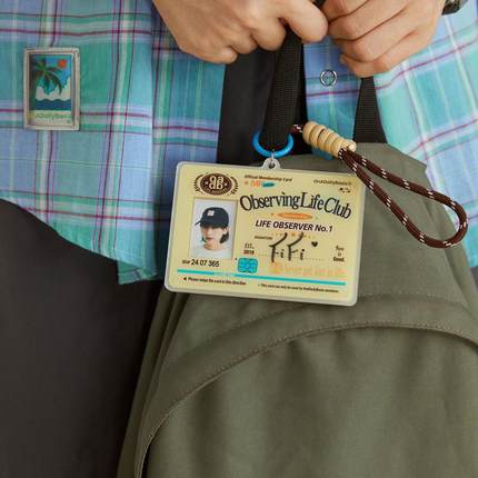 OADB复古观察俱乐部拍立得亚克力卡套挂牌挂件钥匙扣小卡保护照片