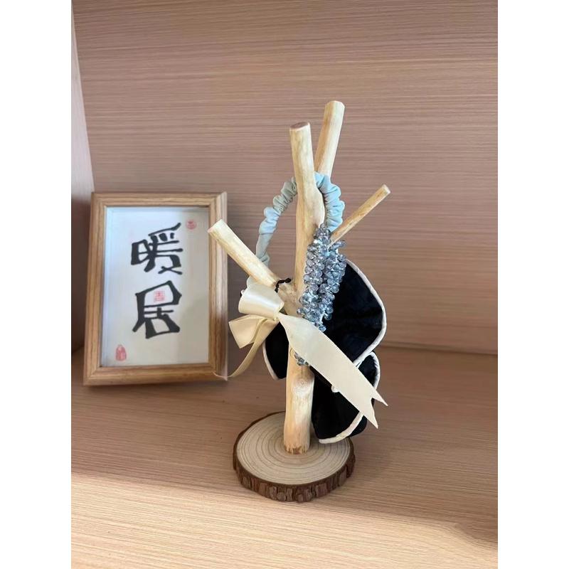 天然树枝树杈摆件手串挂件展示架森系桌面摆台玄关收纳钥匙架原木