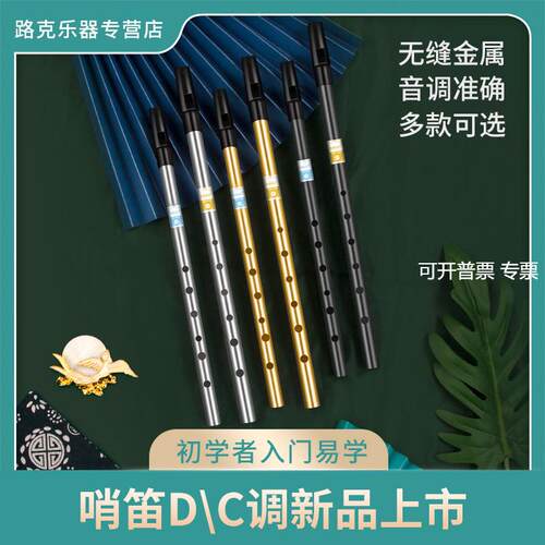DBAO 爱尔兰哨笛 初学者入门金属哨笛 6孔C调D调高音金属直笛竖笛