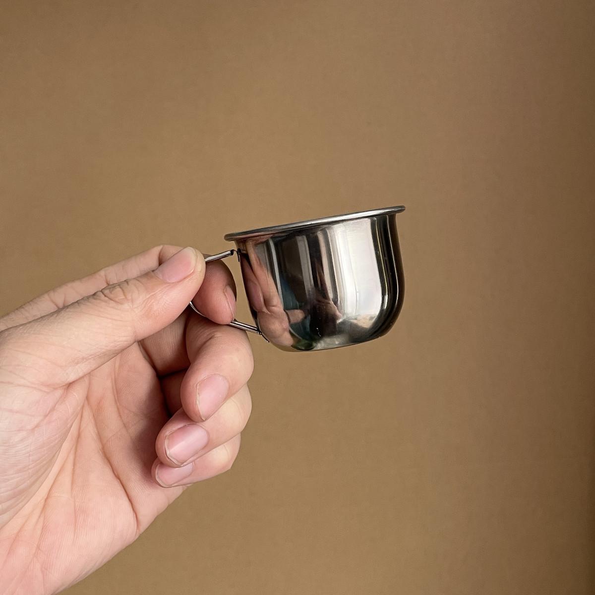 304不锈钢水杯带手柄迷你小70ml茶缸儿童小水杯口杯牛奶咖啡杯