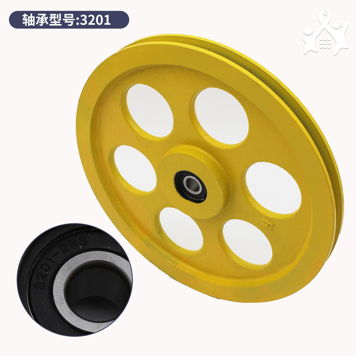 电梯涨紧轮直径250*20*3201轴承底坑限速器张紧装置适用通力配件