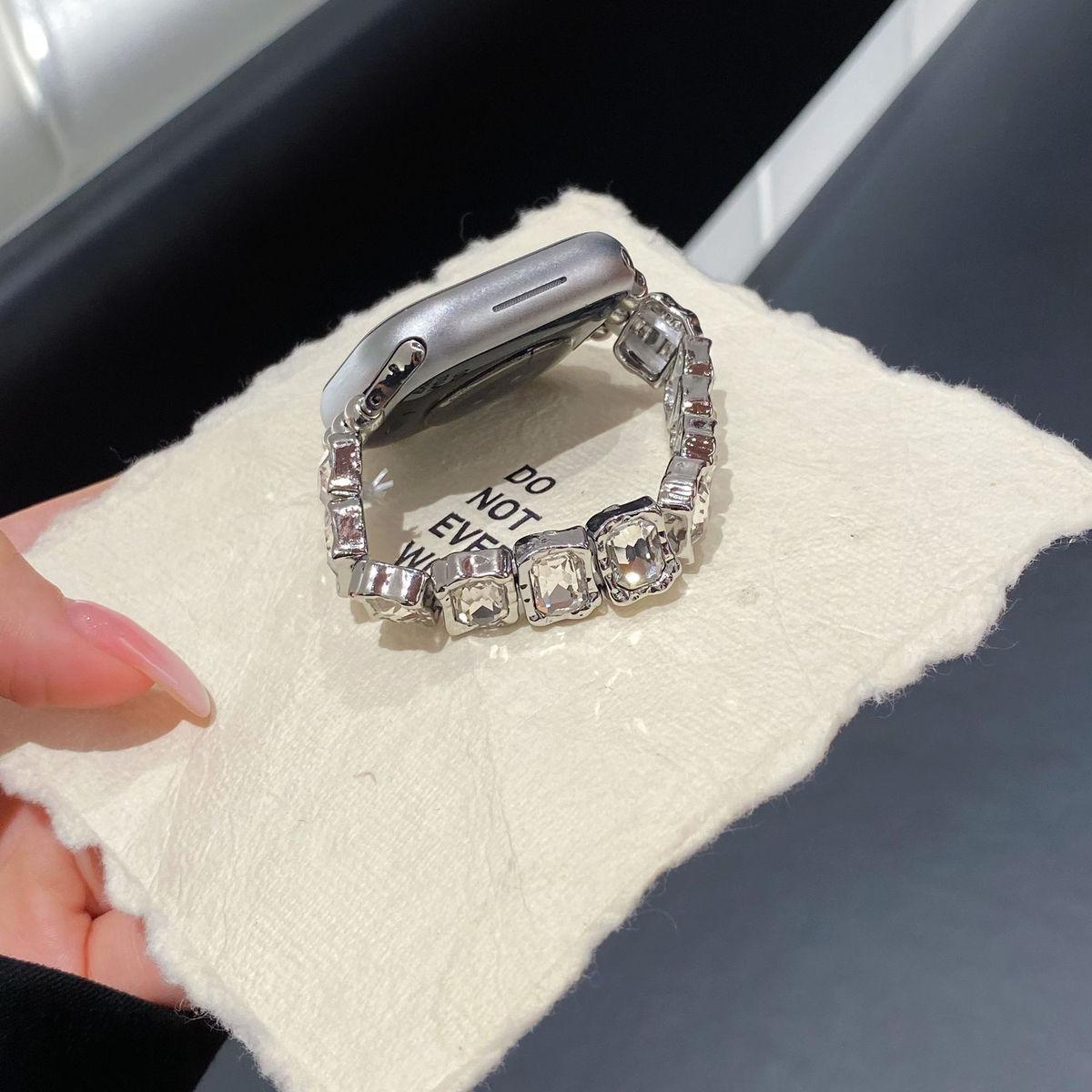 精致大闪彩钻金属表带