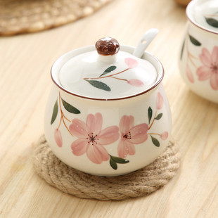 厨房调味品罐陶瓷调味料荤油调糖料罐子调料盒糖罐味精盐罐陶瓷糖