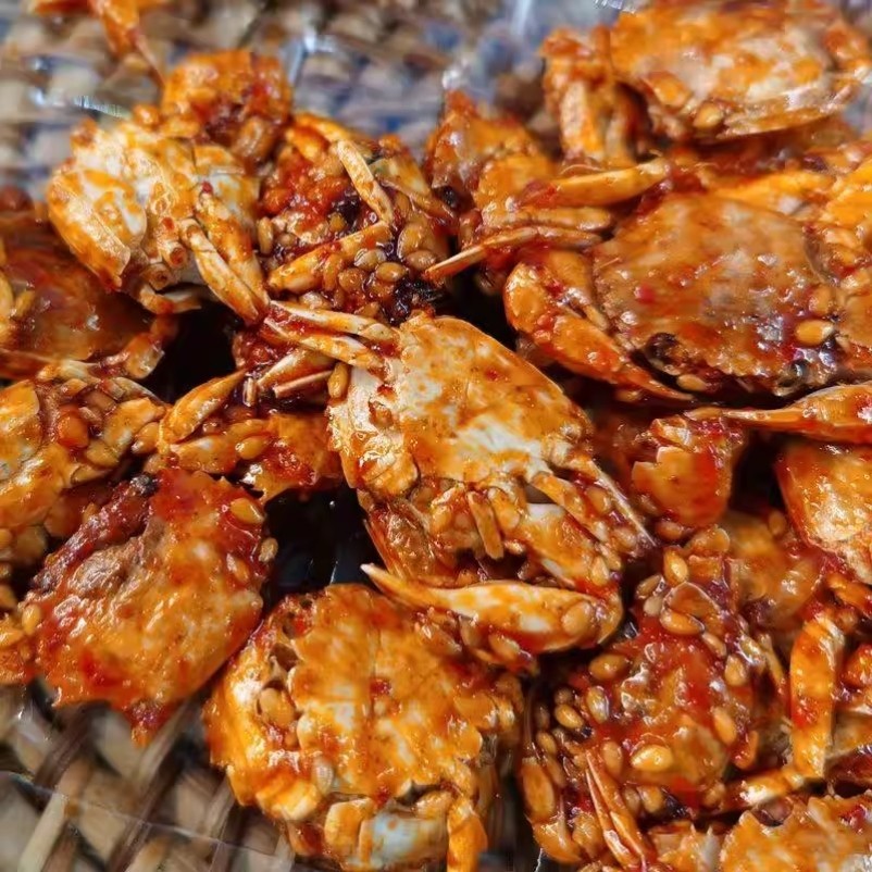 香辣蟹香酥小螃蟹即食麻辣海蟹8090后童年怀旧零食罐装小吃下酒菜