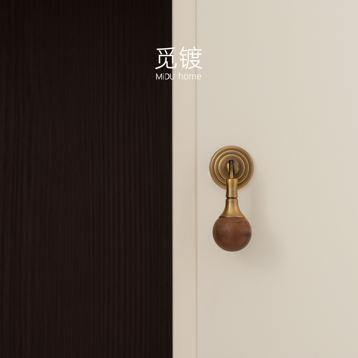 中古风法式胡桃木黄铜拉手衣柜门橱柜抽屉圆球复古古铜柜门小把手