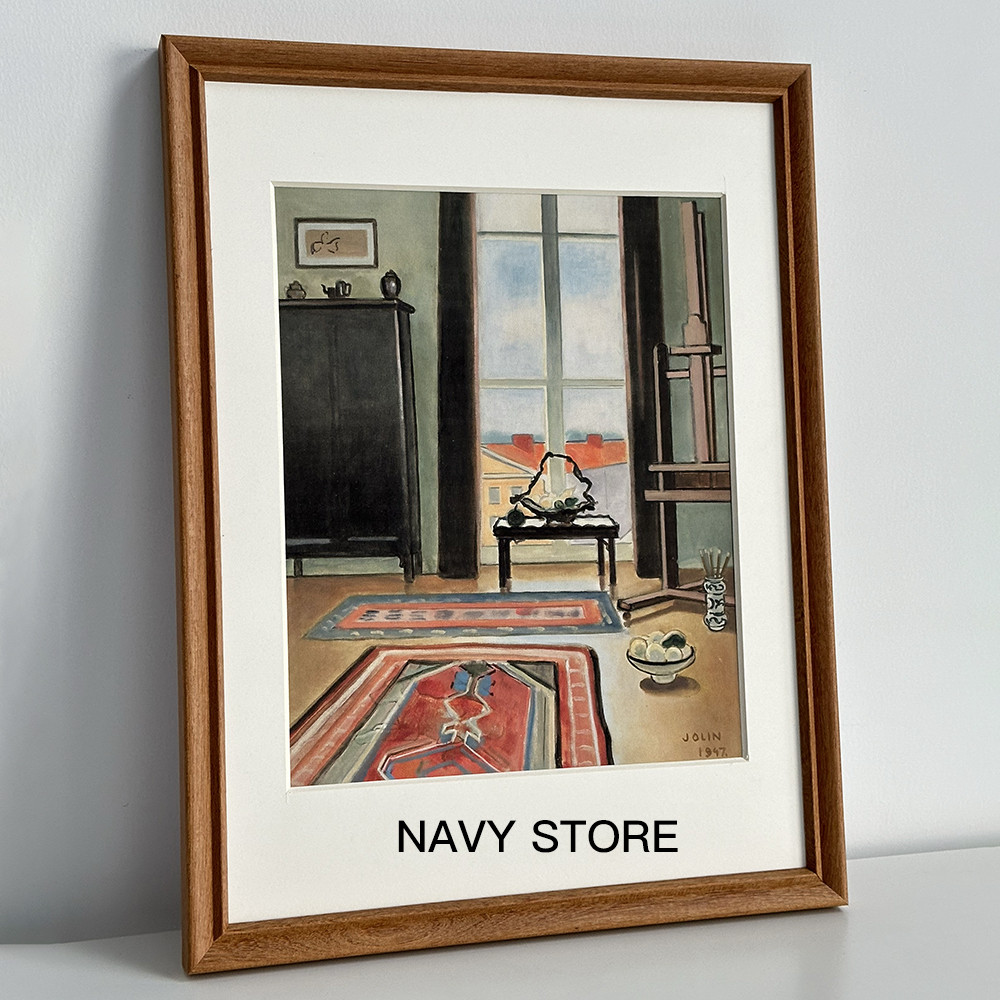 navy STORE【要有腔调】建筑图案小众中古柚木装饰画
