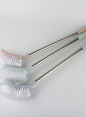 正品顺美长手柄马桶刷SM-5222浴室清洁地刷不锈钢杆弯头厕刷53CM