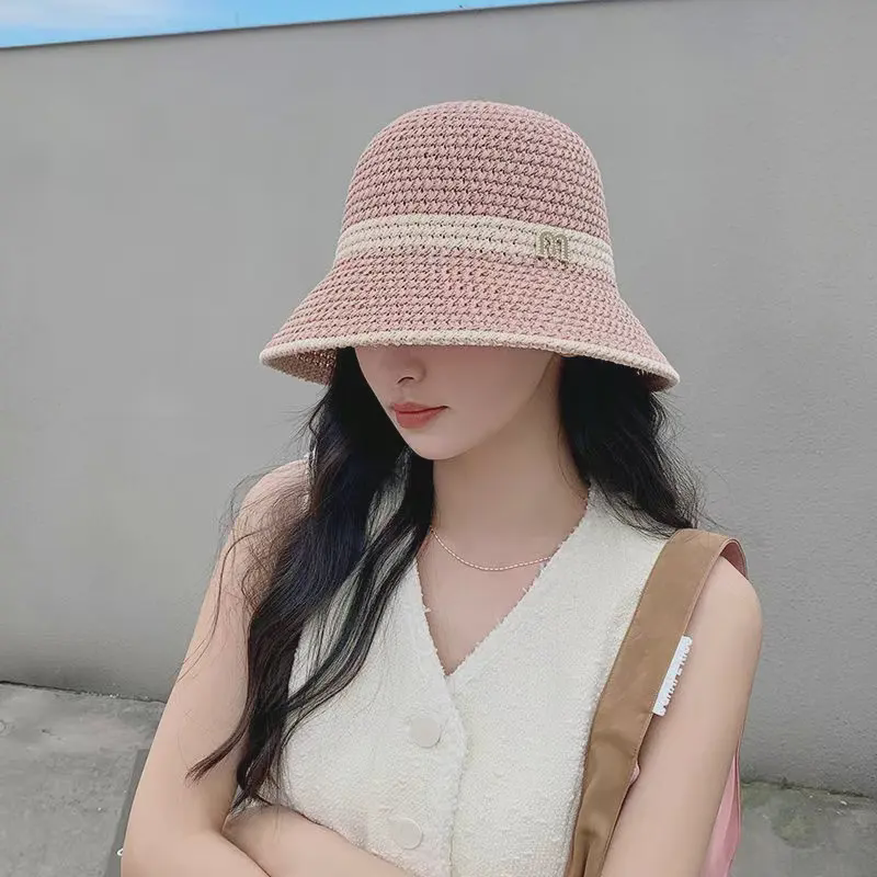 春夏时尚女帽镂空网眼户外休闲百搭女士遮阳帽子渔夫帽盆帽