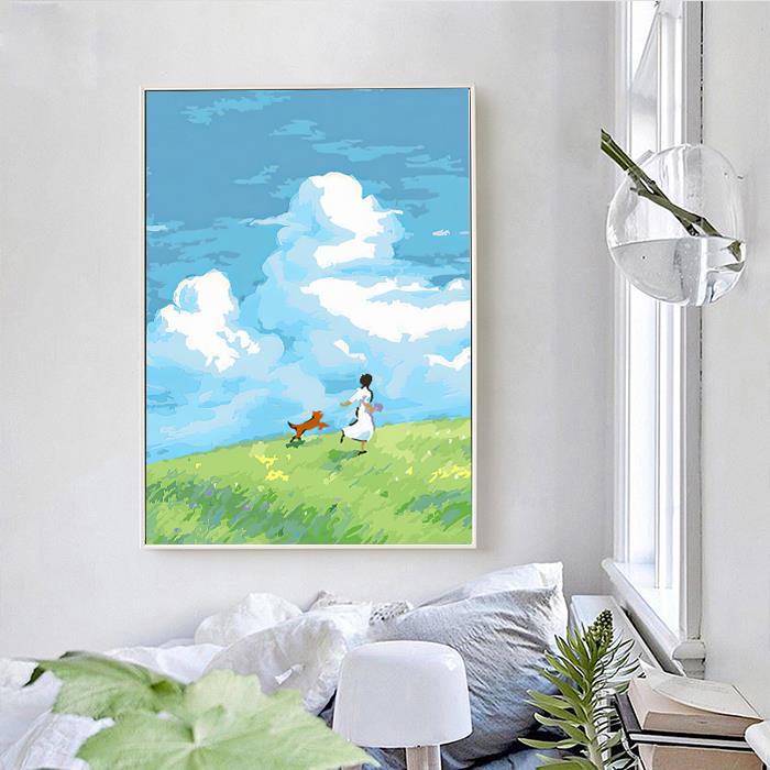 北欧小清新餐厅装饰画ins风儿童房挂画治愈系卧室画花卉桌面摆画图片