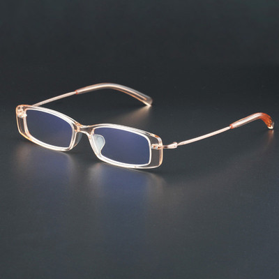 超轻纯钛眼镜小脸配近视眼镜架男小框方形透明板材框架女5036