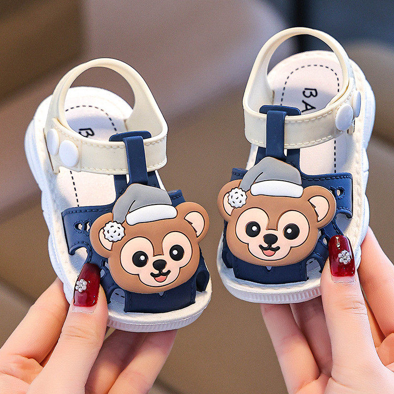 宝宝塑料透气凉鞋男宝夏季可下水湿水儿童1到3岁男童软底防滑厂家