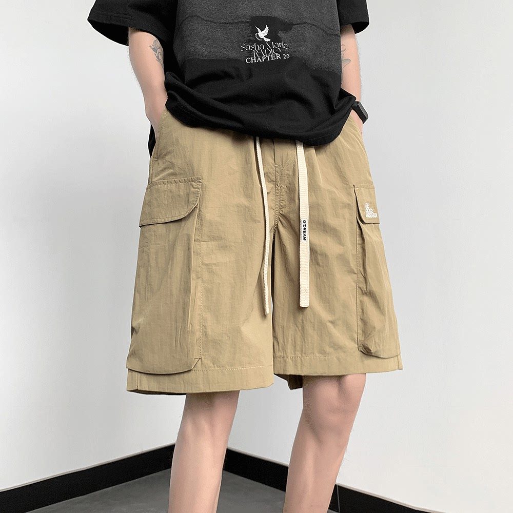 工装男生日系大口袋夏季薄款冰丝宽松运动休闲五分裤,男装,短裤,淘宝优惠券,粉丝福利购,淘宝优惠卷