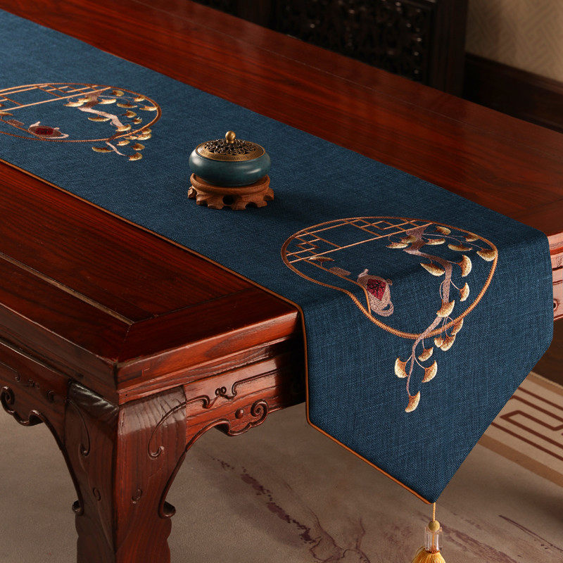 新中式桌旗中式餐边柜电视柜茶桌茶台长条茶几布盖巾,居家布艺,桌布,淘宝优惠券,粉丝福利购,淘宝优惠卷