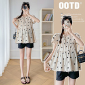 孕妇装 夏装 怀孕期宽松显瘦A字娃娃衫 2024新款 夏季 减龄小清新