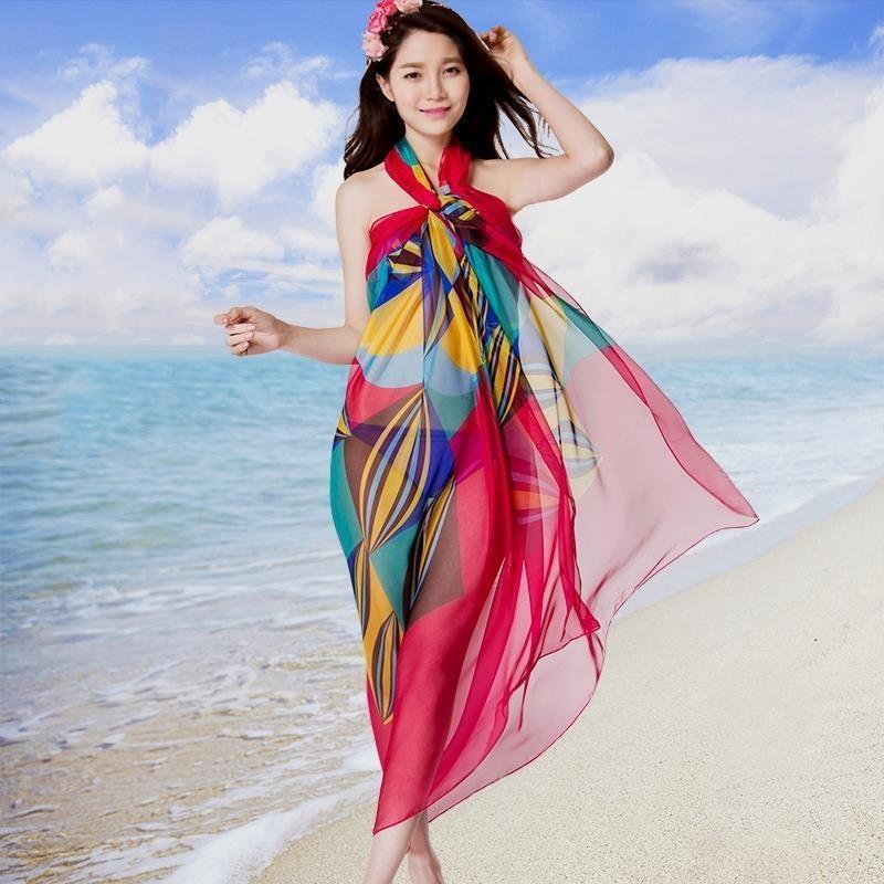 夏季巾丝巾女百搭沙春秋围巾防晒披肩长款沙滩巾超大薄款纱巾厂家