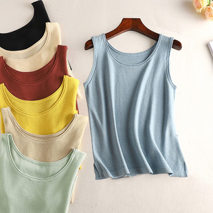 大码宽松内搭胖mm女无袖短款打底衫马甲薄夏