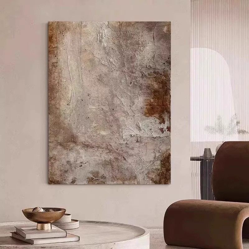 橙子手绘油画侘寂装饰画玄关立体肌理客餐厅挂画现代简约民宿壁画图片