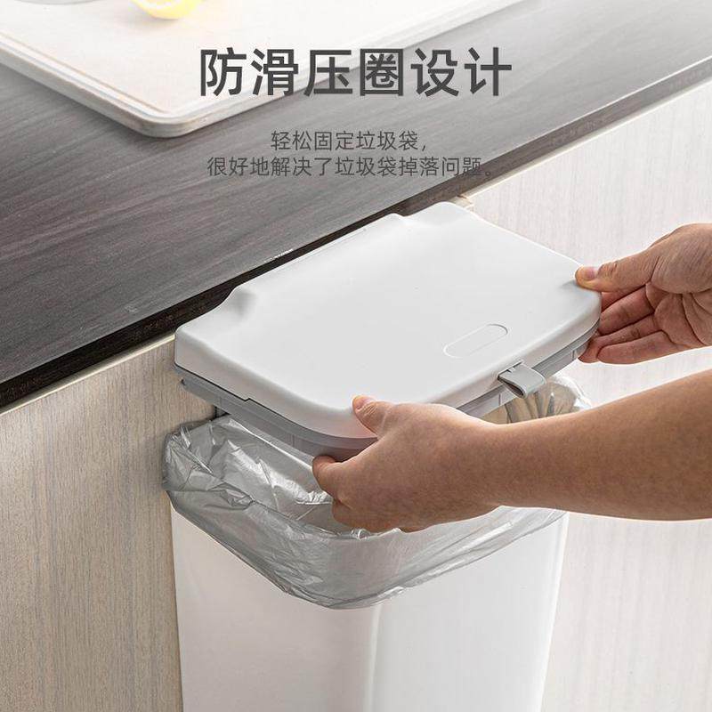 壁挂式落地厨房垃圾桶带盖橱柜门日式专用家用大号台面有盖嵌入式