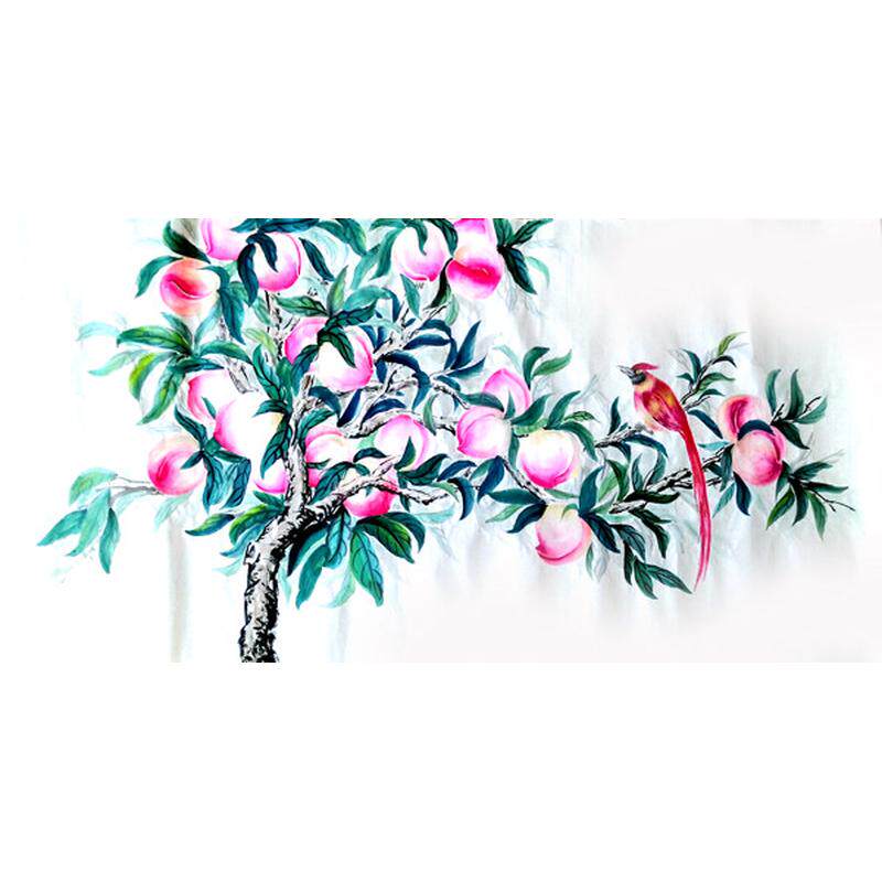 三尺手绘寿桃画 生日寿诞礼物定制