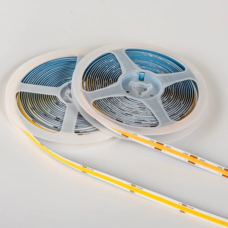 自粘COB灯带3500K低压LED柔性软灯条装饰橱柜24V超亮线条形灯2700