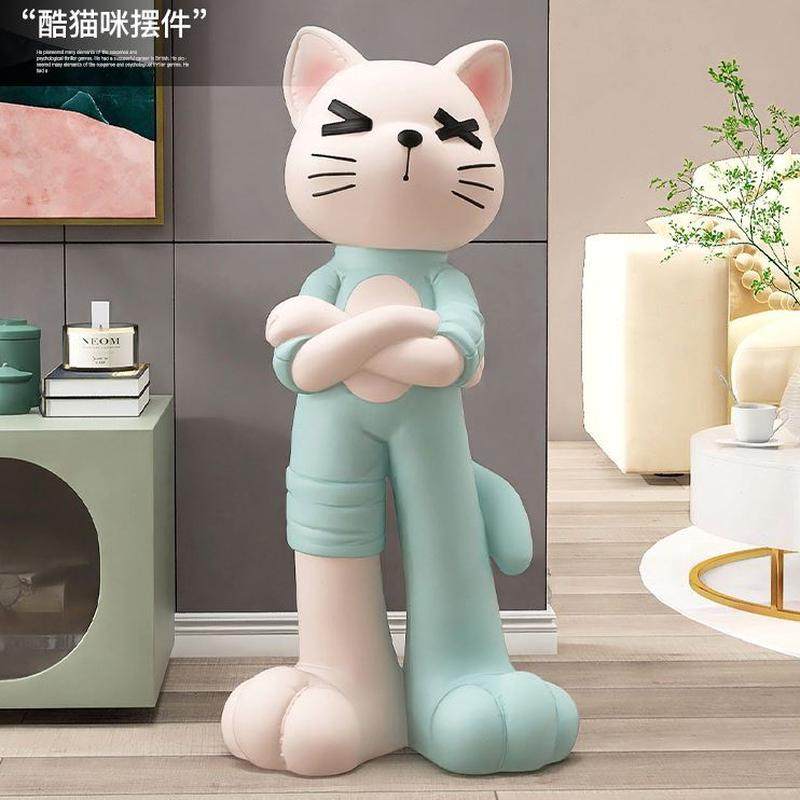 客厅落地摆件家居饰品潮玩猫咪电视柜卡通乔迁礼物旁生日大型沙发,家居饰品,落地摆件,淘宝优惠券,粉丝福利购,淘宝优惠卷