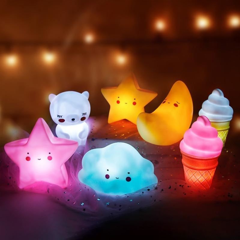 Baby Night Light LED Cartoon Lamp Stars White Clouds Ice cre