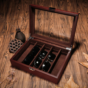 夭桃（饰品）水曲柳木质天窗太阳眼镜墨镜盒毛衣链首饰收纳盒