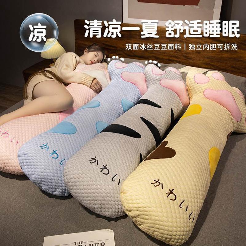 款儿童男夹长条抱枕猫咪睡觉专用女生腿可拆洗玩偶抱睡公仔冰丝生