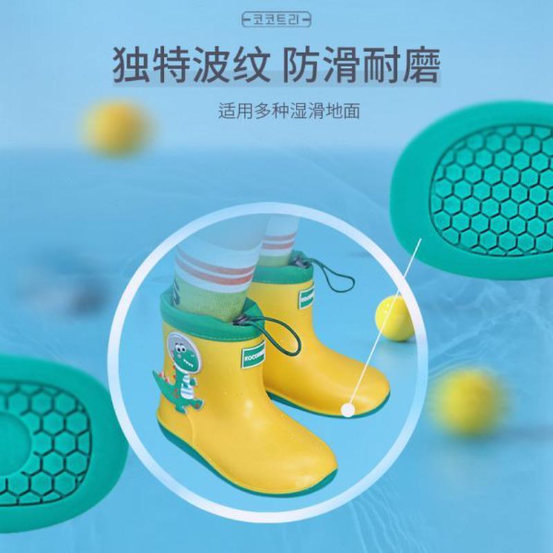 高档小孩春夏防水卡通雨靴水鞋耐磨轻便童宝儿童雨鞋女幼儿园防滑