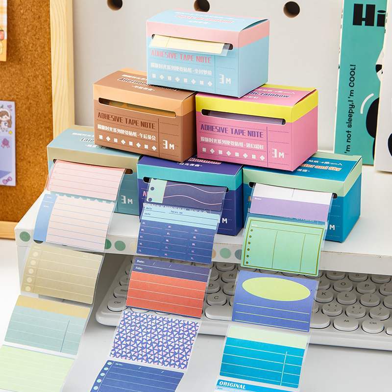 Creative boxed pull-out note stickers, student markers, mes-