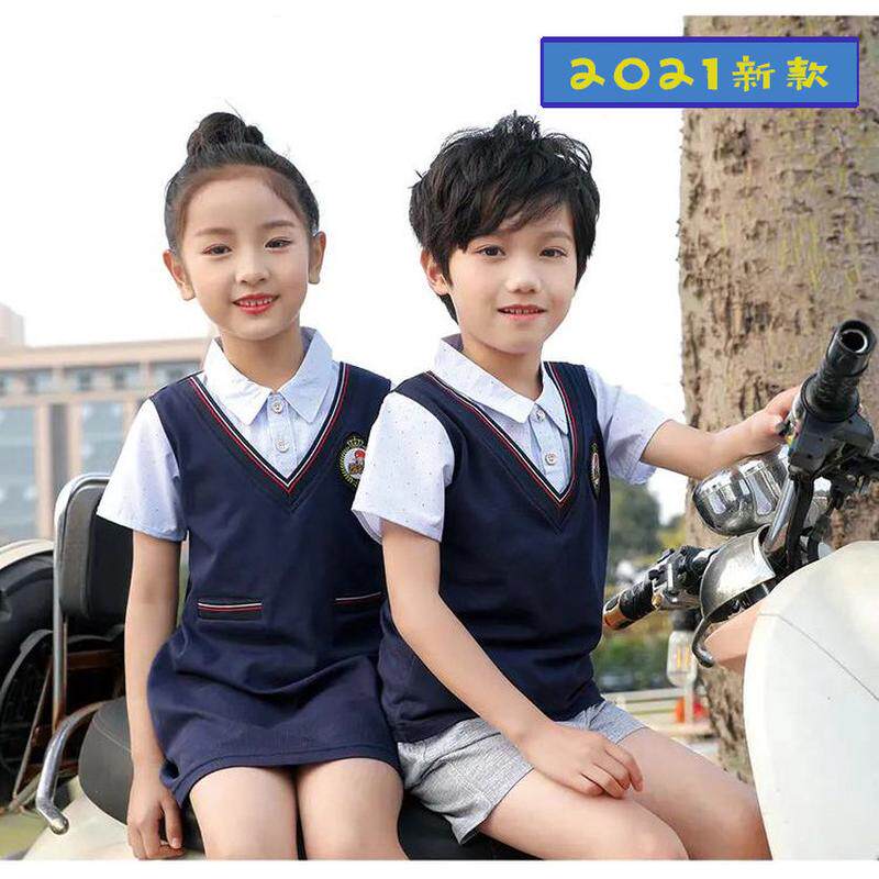 幼儿园班服小学生校服园服藏蓝假两件套英伦韩版夏装