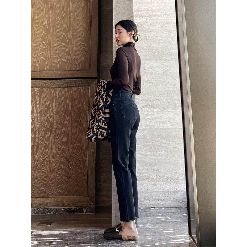 黑色弹力直筒女秋季大码胖妹妹mm显瘦梨形身材九分烟管,女装/女士精品,大码裤装,淘宝优惠券,粉丝福利购,淘宝优惠卷