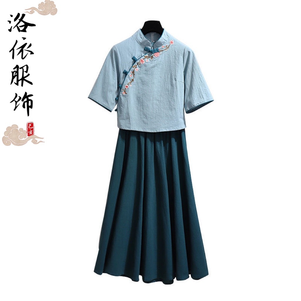 春秋款民国风文艺套装改良中国风日常女班服