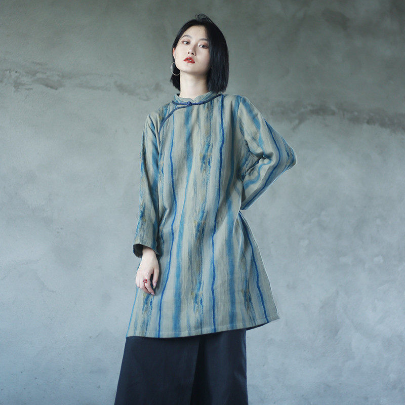 春民族风秋季盘扣套头中长款长袖宽松袍子,女装/女士精品,连衣裙,淘宝优惠券,粉丝福利购,淘宝优惠卷