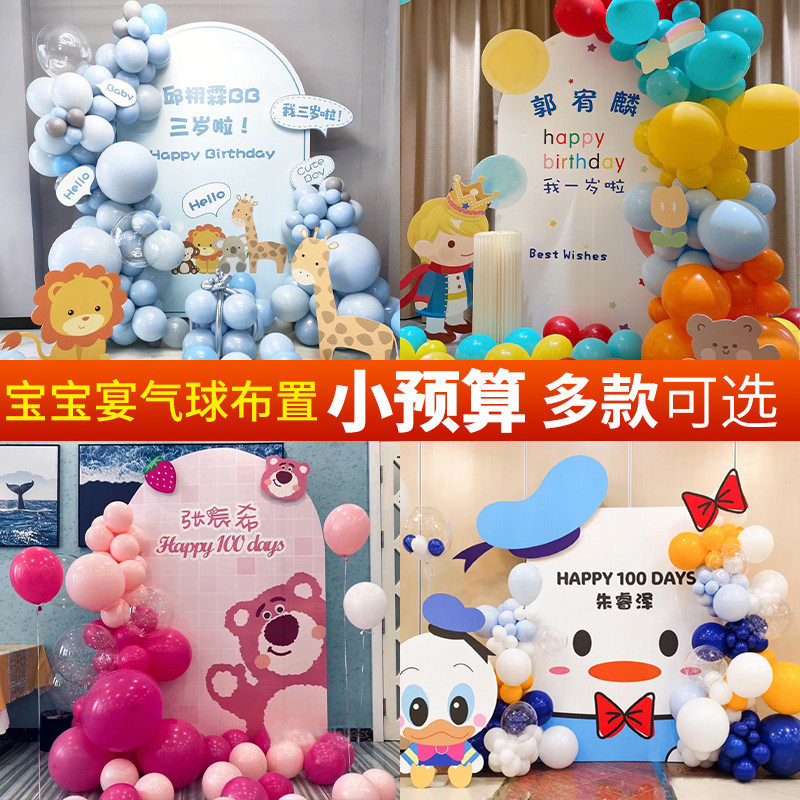 宝宝宴气球场景布置家庭版背景百日宴30天周岁拍照墙小预算装饰,节庆用品/礼品,装扮布置套餐,淘宝优惠券,粉丝福利购,淘宝优惠卷