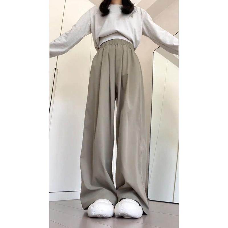 灰色阔腿裤大码微胖女生春夏遮胯宽显瘦休闲慵懒风山本裤,女装/女士精品,大码裤装,淘宝优惠券,粉丝福利购,淘宝优惠卷