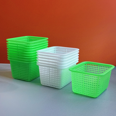 商用塑料包装篮长方形塑料桌面收纳筐厨房姜蒜收纳储物篮鱼缸隔离