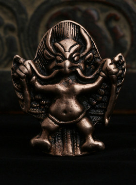 西藏手工纯铜金翅大鹏鸟吊坠藏式利玛铜天铁托甲包挂DIY配件