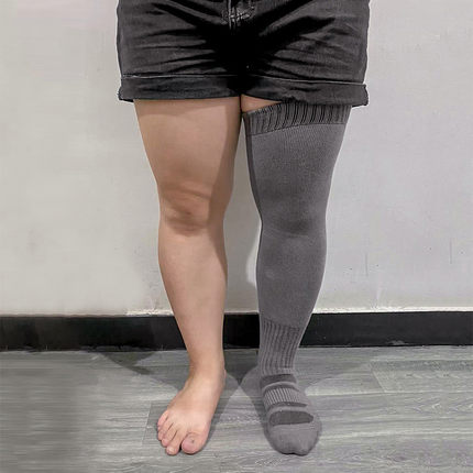 加肥加大码长筒袜子过膝防滑女加绒加厚日系秋冬款显瘦高筒jk棉袜