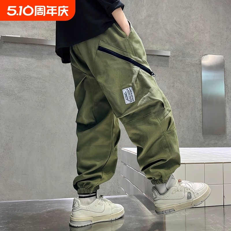 男童春秋款2025新款夏装大童春季儿童酷帅潮男孩工装休闲长裤