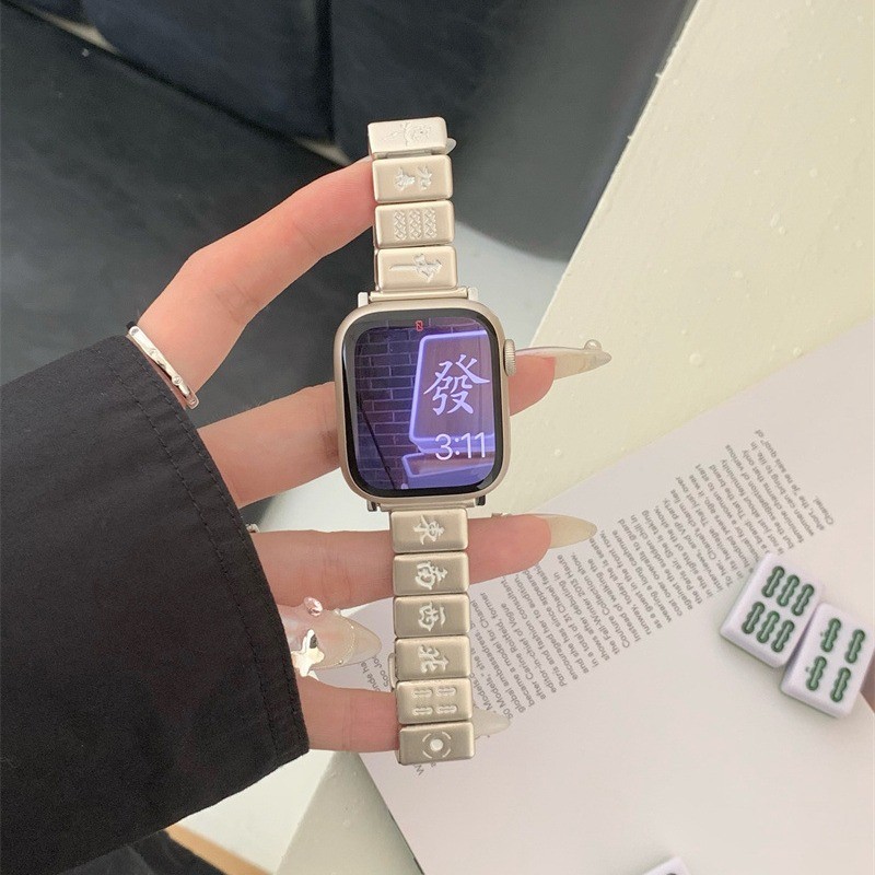 【雀神来临】新款麻将表带适用iwatch8代小蛮腰款苹果手表小众741