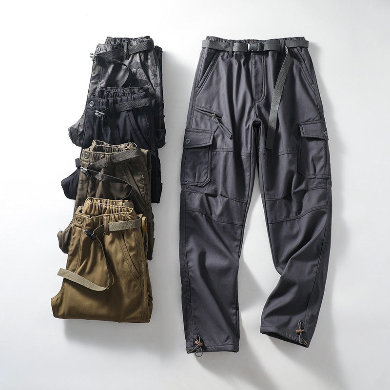 机能工装风！送腰带！加绒加厚！秋冬男士松紧腰多口袋直筒,男装,休闲裤,淘宝优惠券,粉丝福利购,淘宝优惠卷