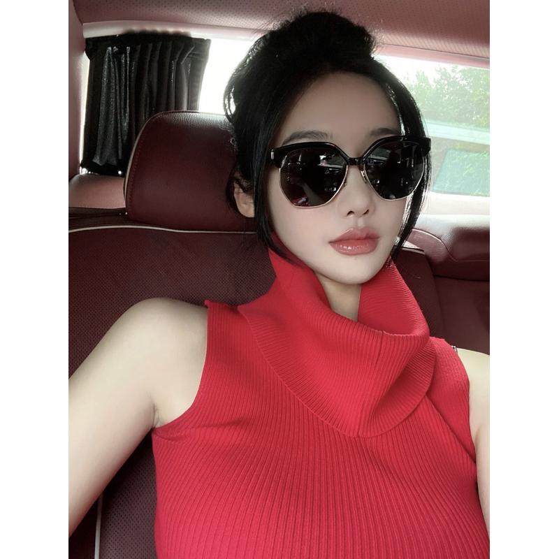 超正红色～网红露肩螺纹高领无袖打底衫女,女装/女士精品,背心吊带,淘宝优惠券,粉丝福利购,淘宝优惠卷