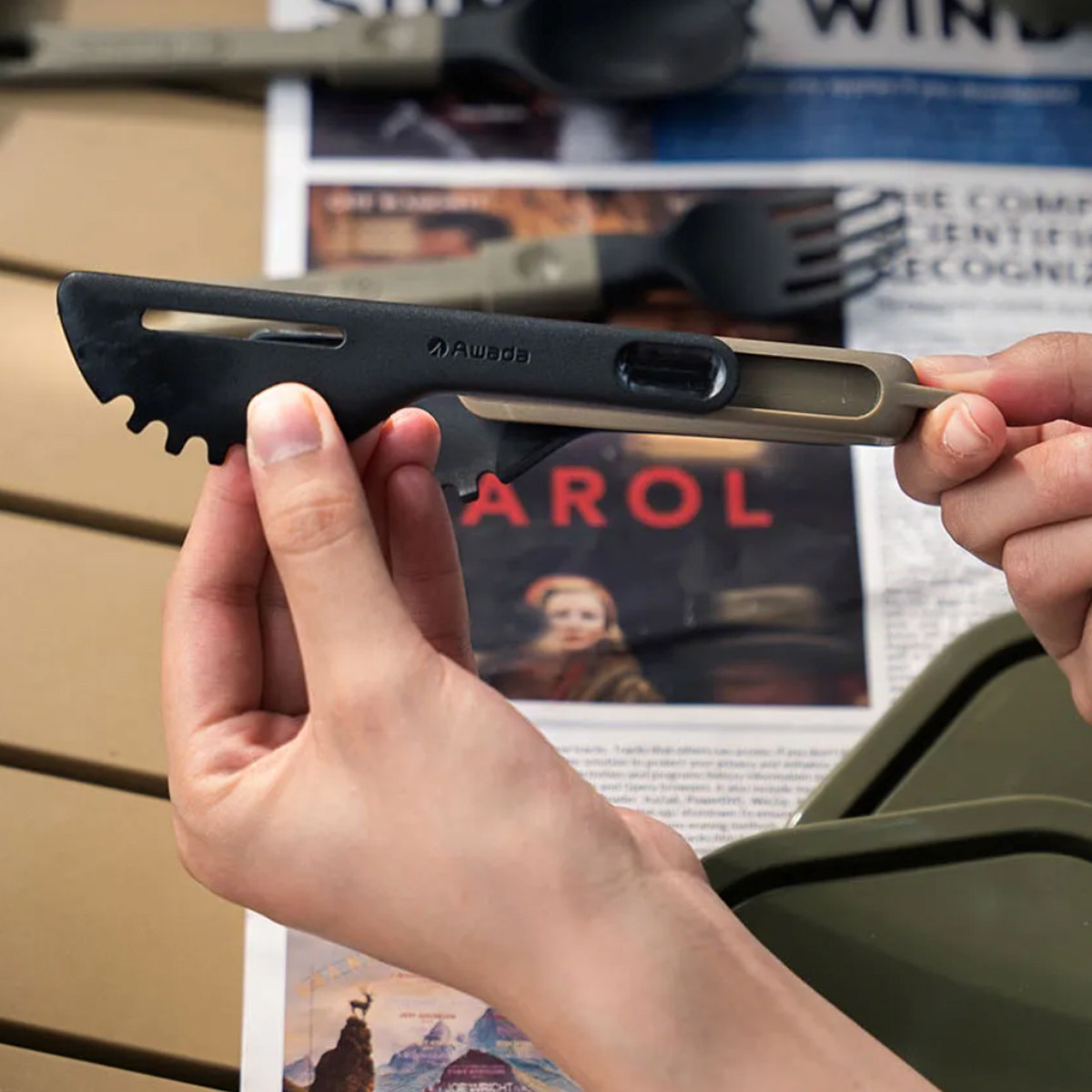 AWADA食品夹 户外露营便携折叠餐具厨具食物夹烤肉夹