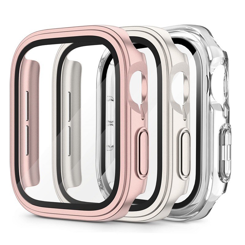 适用苹果手表壳applewatch7代PC双层喷油一体保护套iwatch表壳